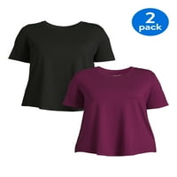 Terra & Sky Women's Plus Size CrewNeck póló, 2 csomag