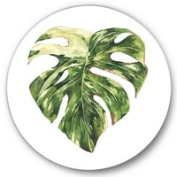 Designart 'Trópusi zöld levelek fehéren a Summer Times III' Trópusi körfém fali művészet - 23 -as lemez