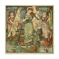 Védjegy képzőművészet ' három hajót láttam, pub. 1889-Walter Crane vászonképe