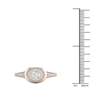 Imperial 3 4ct TDW Diamond 14K rózsa arany halo eljegyzési gyűrű
