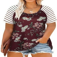 Chama raglan pólók rövid ujjú alap tunika blúz nyári virágos felsők plusz méretű nők számára