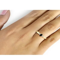 JewelersClub Sapphire Ring Birthstone ékszerek - 0. Karát -zafír 14K aranyozott ezüst gyűrűs ékszerek fehér gyémánt akcentussal