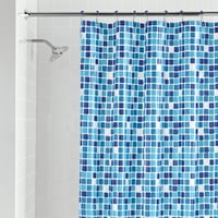 Mainstays mozaik peva zuhanyfüggöny és horogkészlet, kék