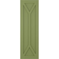 Ekena Millwork 15 W 75 H True Fit PVC San Carlos misszió stílusú rögzített redőnyök, moha zöld