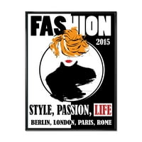 Designart 'Style Passion Life Fashion Woman v' Modern keretes vászon fali művészet