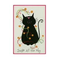 Védjegy képzőművészet' Jingle All the Way fekete macska ' vászon művészet Beverly Johnston