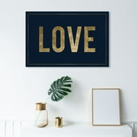 Wynwood Studio tipográfia és idézetek Wall Art vászon nyomatok 'szerelem' szerelmes idézetek és közmondások-Kék, Arany