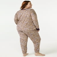 Joyspun női velúr pizsama alvás szemmaszkkal, 3-darabból, S-tól 3X-ig