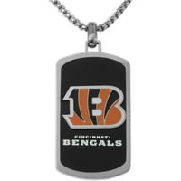Rozsdamentes acél engedéllyel rendelkező NFL Cincinnati Bengals kutya címke logó medál, 22 lánc