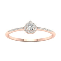 Imperial 1 5Ct TDW Diamond 10K Rose Gold Pear Diamond Halo Promise Ring