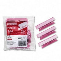 Pendafle 43-1 2 tűs lógó fájl mappa lapok-Tab-in-Rózsaszín fül fehér betét - 25 csomag