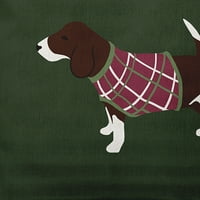 Egyszerűen a Daisy Green színű legmelegebb kívánságok kutyus karácsonyi puha fonott poliészter beltéri kültéri dobó párnát, 18