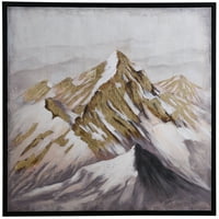 Keola vászon hegycsúcsok első Snow II keretes vászon barna és fehér színárnyalatok