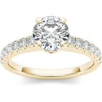 1- Carat T.W. Diamond Classic 14KT sárga arany eljegyzési gyűrű
