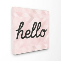 A Stupell Home Decor Kollekció Hello Rózsaszín Geometriai Tipográfia Wall Art