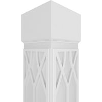 Ekena Millwork 8 W 10'h kézműves klasszikus négyzet alakú nem társított riviéra Fretwork oszlop W Standard Capital & Standard
