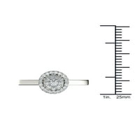 Carat T.W. Diamond 10KT fehérarany egy halo eljegyzési gyűrű