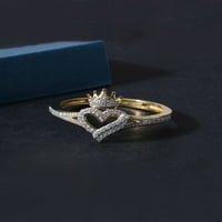 Imperial 1 8ct tdw gyémánt korona szívgyűrű 10 k sárga aranyban