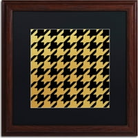 Védjegy Képzőművészet Xmas HoundStooth 5 Canvas Art by Color Bakery, fekete matt, fa keret