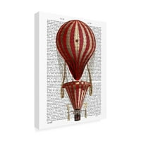 Védjegy képzőművészet 'többszintű hőlégballon nyomtatás, piros' vászon művészet Fab Funky