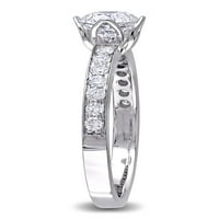 Carat T.W. Gyémánt 14KT fehér arany eljegyzési gyűrű