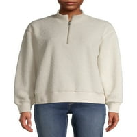 Idő és a Tru Női Sherpa Quarter Zip pulóver