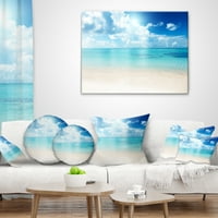 Designart Sand of Beach a Kék Karib -tengeren - Modern Seascape Dobás párna - 16x16