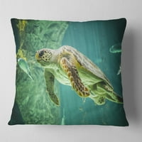 Hatalmas teknős úszás tervezése - Animal Dobás párna - 18x18