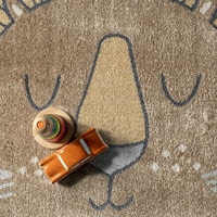 Nuloom Remi Lion Kids Gépmosható terület szőnyeg, 4 '6', bézs