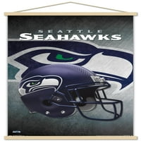 Seattle Seahawks-sisak fali poszter fa mágneses kerettel, 22.375 34