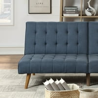 Sötétkék színű modern kabrió kanapé szett kanapé polifiber plüss tufed párna kanapé nappali bútorok fa lábak