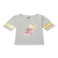 Nickelodeon JoJo Siwa Girls Jersey Stripe rövid ujjú póló, Méretek 4-16