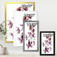 Designart 'lila vadvirágok a fehér III -on' hagyományos keretes művészeti nyomtatás