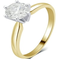 Carat T.W. Kerek gyémánt 14k sárga arany pasziánsz eljegyzési gyűrű