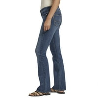 Silver Jeans Co. női kedden alacsony emelkedésű vékony bootcut farmer, derékméret 24-34