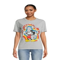 Mickey Mouse Juniors szivárványos barátja grafikus póló rövid ujjú, méretű XS-3XL