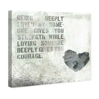 A Wynwood Studio tipográfia és idézi a fali művészet vászon nyomtatványok „ereje és bátorságának” szerelmi idézetek és mondások
