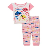 Baby cápa kisgyermek lányok pamut pizsamája, 2 darabos készlet