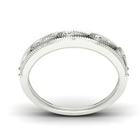 1 2Ct TDW Diamond S Sterling ezüst szüreti stílusú gyűrű