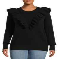 Álmodozók, debütáló női plusz méretű fodros pulóver pulóver