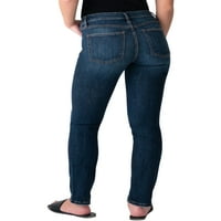 Silver Jeans Co. női legkeresettebb középnövekedésű egyenes láb farmer, derékméret 24-36