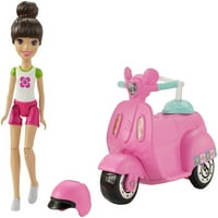 Barbie útközben Rózsaszín motoros robogó és a kis baba