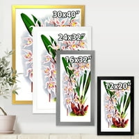 Designart 'White Vintage Orchid Flower II' hagyományos keretes művészeti nyomtatás