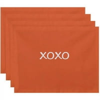 Egyszerűen Daisy 18 14 Xoxo Word Print placemats, 4 -es készlet