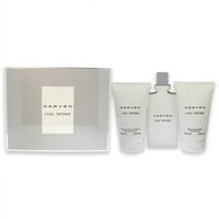 LEau Intense by Carven nőknek-ajándék szett 3,33 oz EDT Spray, 3,33 oz borotválkozás utáni balzsam, 3,33 oz fürdő-és tusfürdő