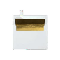 LUXPaper a fóliával bélelt borítékok, 1 4, héj & sajtó, lb. Fehér w arany Bélés, csomag