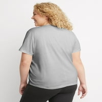 Hanes Originals női pamut póló, plusz méretű könnyű acél 4x