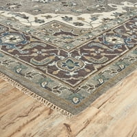 Alden hagyományos perzsa szőnyeg, hamu szürke alkonyat kék, 2ft - 6in 8 láb, futó