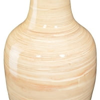 Villacera kézműves 28 ”magas természetes bambusz váza dekoratív klasszikus padló váza selyem növényekhez, virágokhoz, töltőanyag