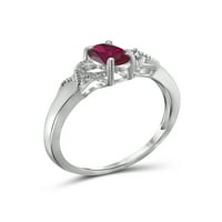 JewelersClub Ruby Ring Birthstone Jewelry - 0. Karát rubin sterling ezüst gyűrűs ékszerek fehér gyémánt akcentussal - drágakő